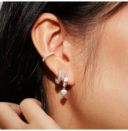  TRAILBLAZER - Earrings - Silver / Rhodium plated - Zirconia